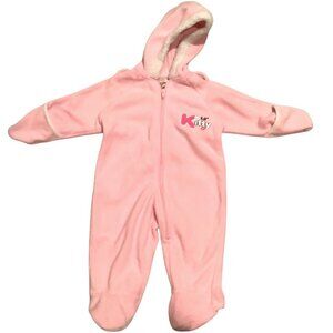 Arizona Jean Company Baby Girl Pink Lil Kitty Hooded Jumpsuit 3-6 Months